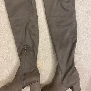 Size 6.5 Gray Over the Knee Boots, from DSW